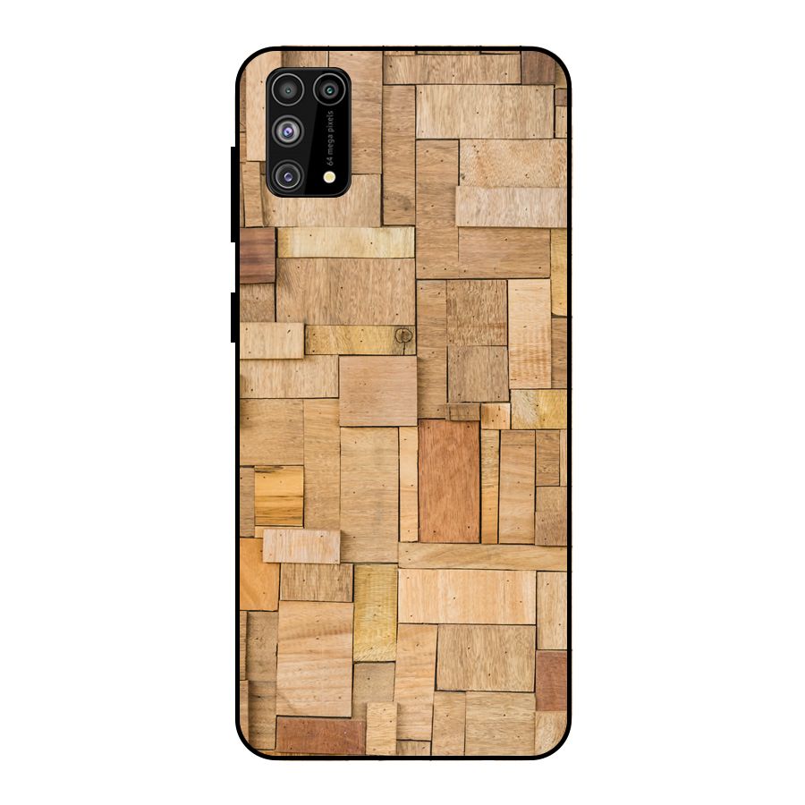 Wooden Blocks Metal Back Case for Galaxy F41