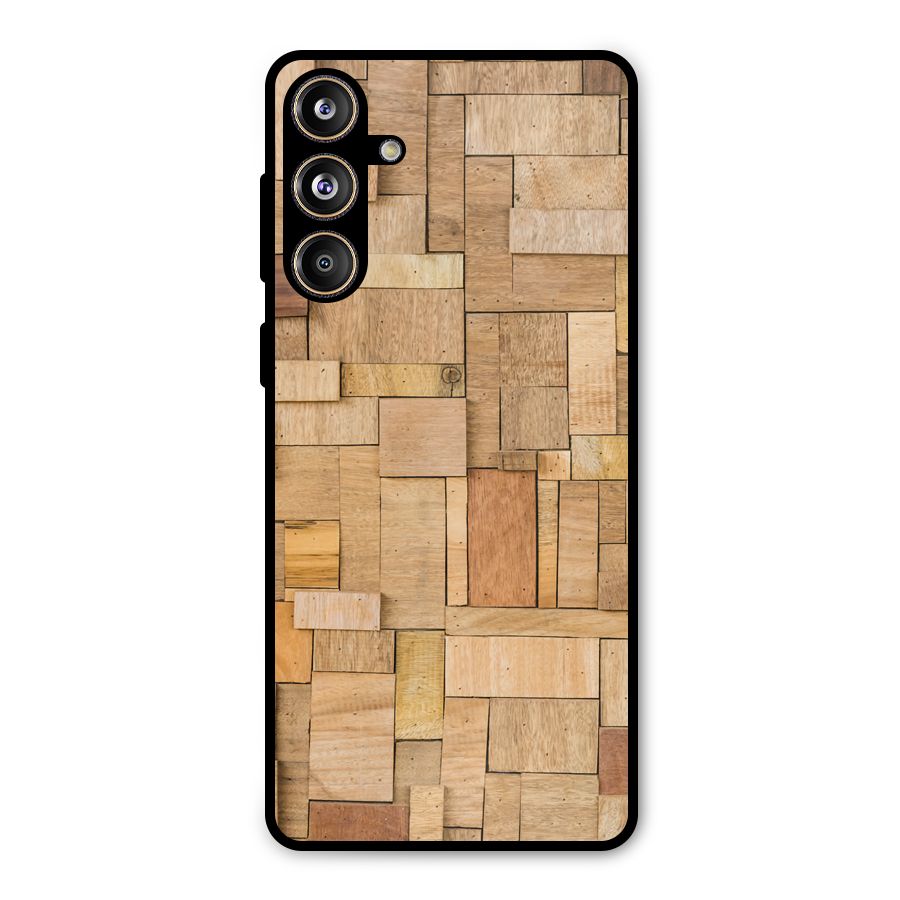 Wooden Blocks Metal Back Case for Galaxy F55