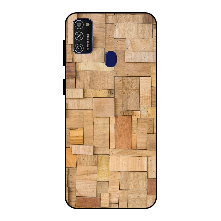 Wooden Blocks Metal Back Case for Galaxy M30s