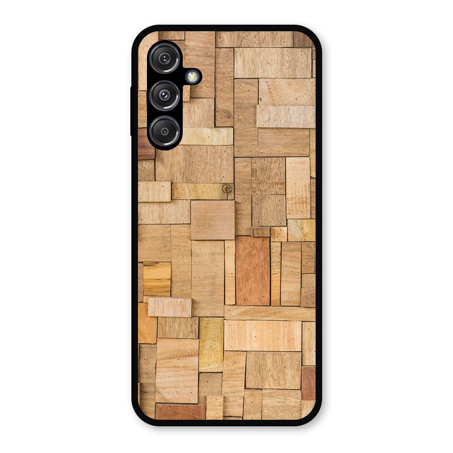 Wooden Blocks Metal Back Case for Galaxy M34 5G