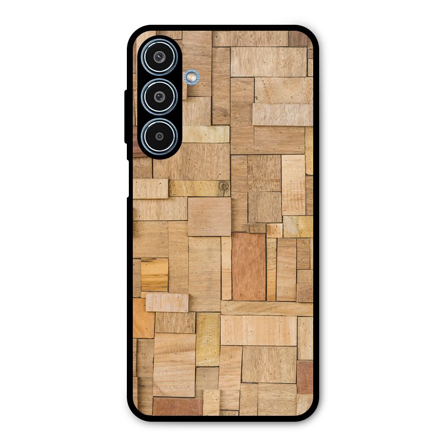 Wooden Blocks Metal Back Case for Galaxy M35