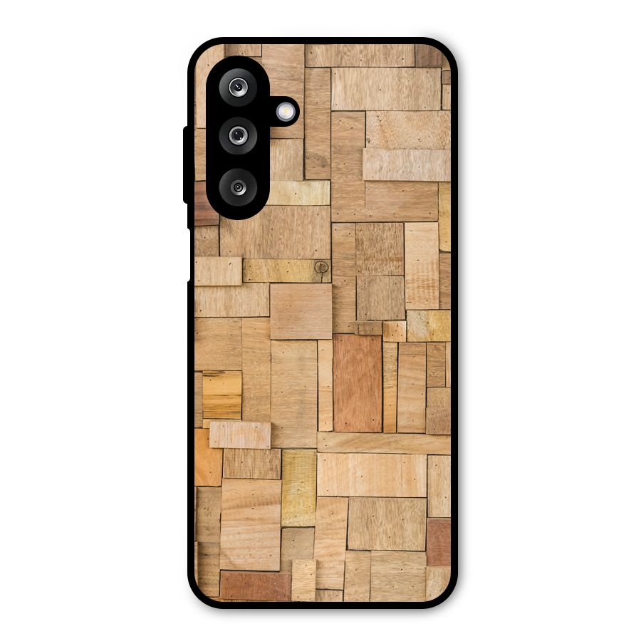 Wooden Blocks Metal Back Case for Galaxy M36