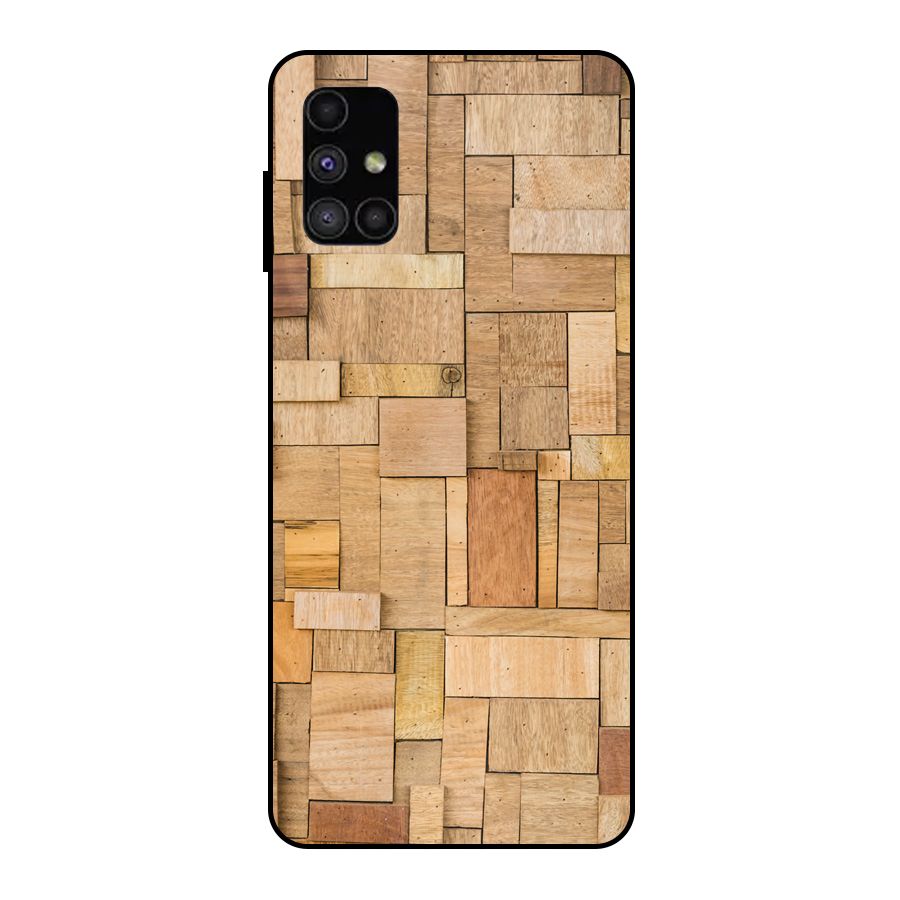 Wooden Blocks Metal Back Case for Galaxy M51