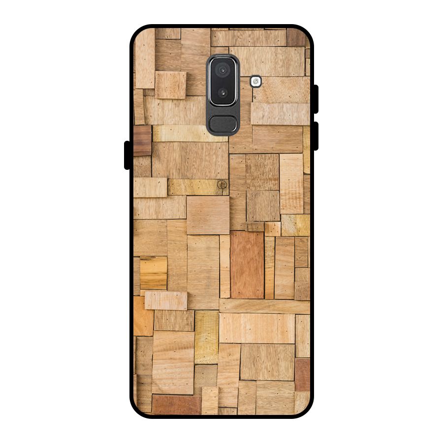 Wooden Blocks Metal Back Case for Galaxy On8 (2018)