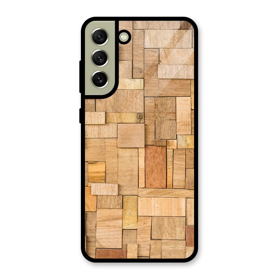 Wooden Blocks Metal Back Case for Galaxy S21 FE 5G (2023)