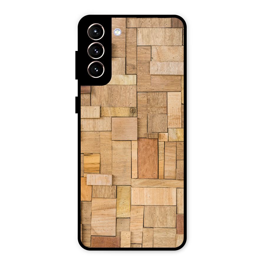 Wooden Blocks Metal Back Case for Galaxy S21 Plus