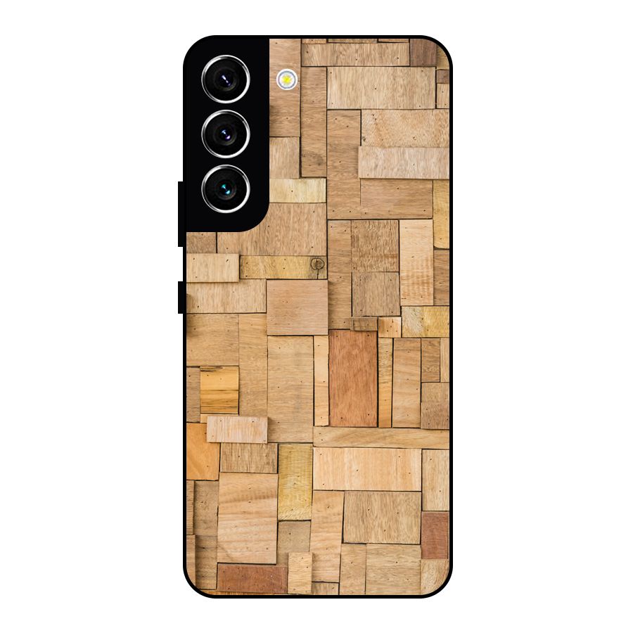 Wooden Blocks Metal Back Case for Galaxy S22 5G