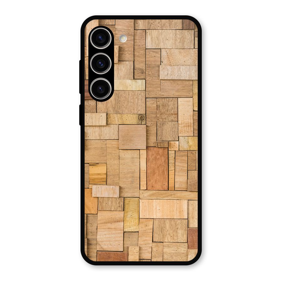 Wooden Blocks Metal Back Case for Galaxy S23 Plus