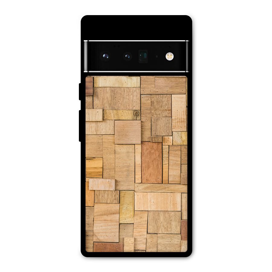 Wooden Blocks Metal Back Case for Google Pixel 6 Pro