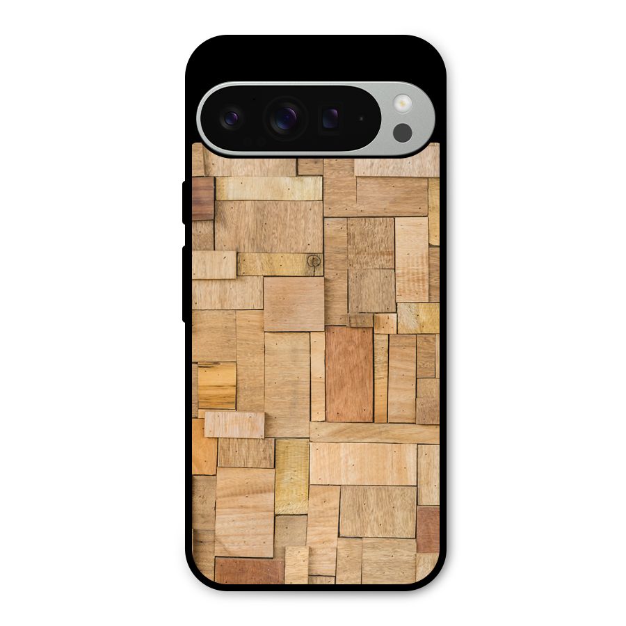 Wooden Blocks Metal Back Case for Google Pixel 9 Pro XL