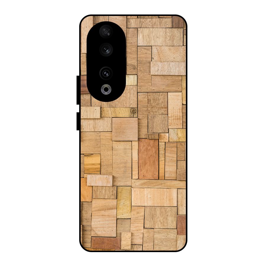 Wooden Blocks Metal Back Case for Honor 90