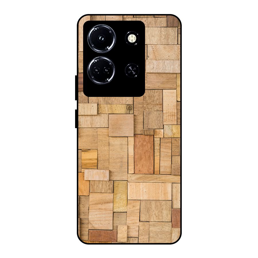 Wooden Blocks Metal Back Case for Infinix Note 30 5G