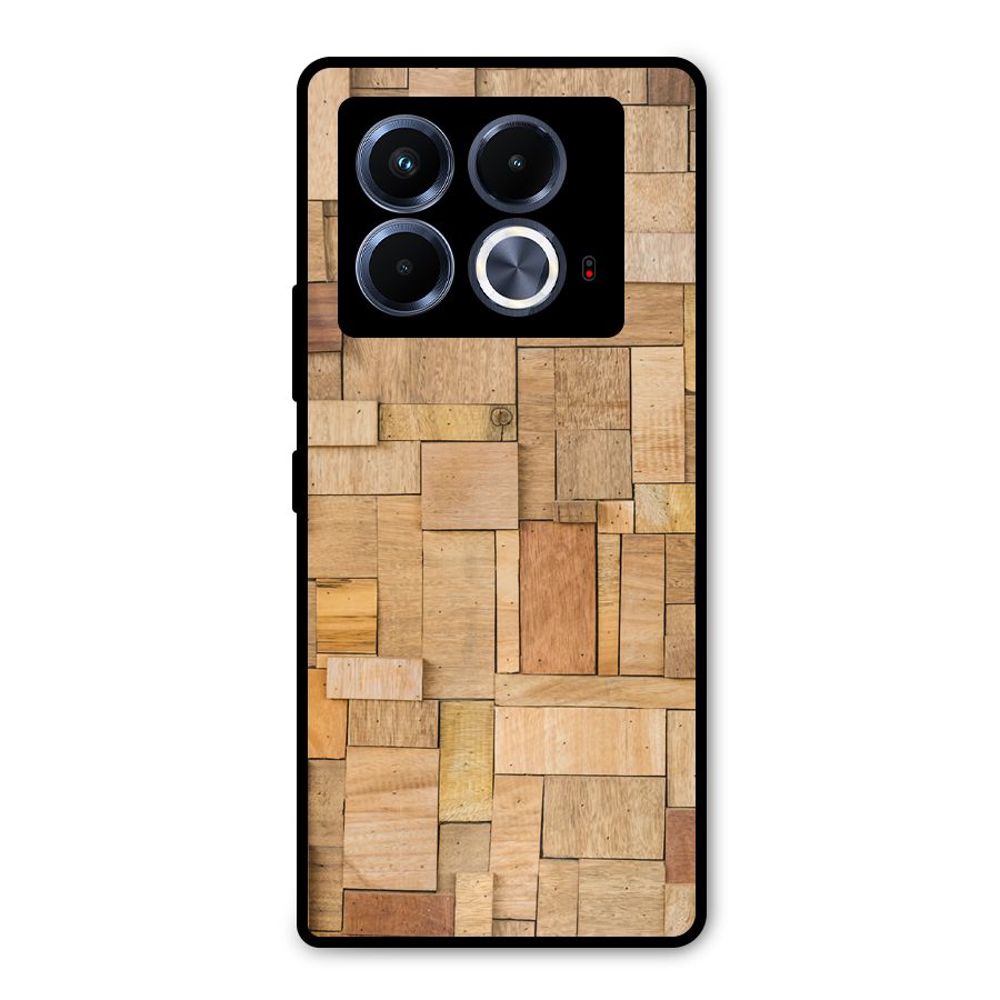 Wooden Blocks Metal Back Case for Infinix Note 40 5G