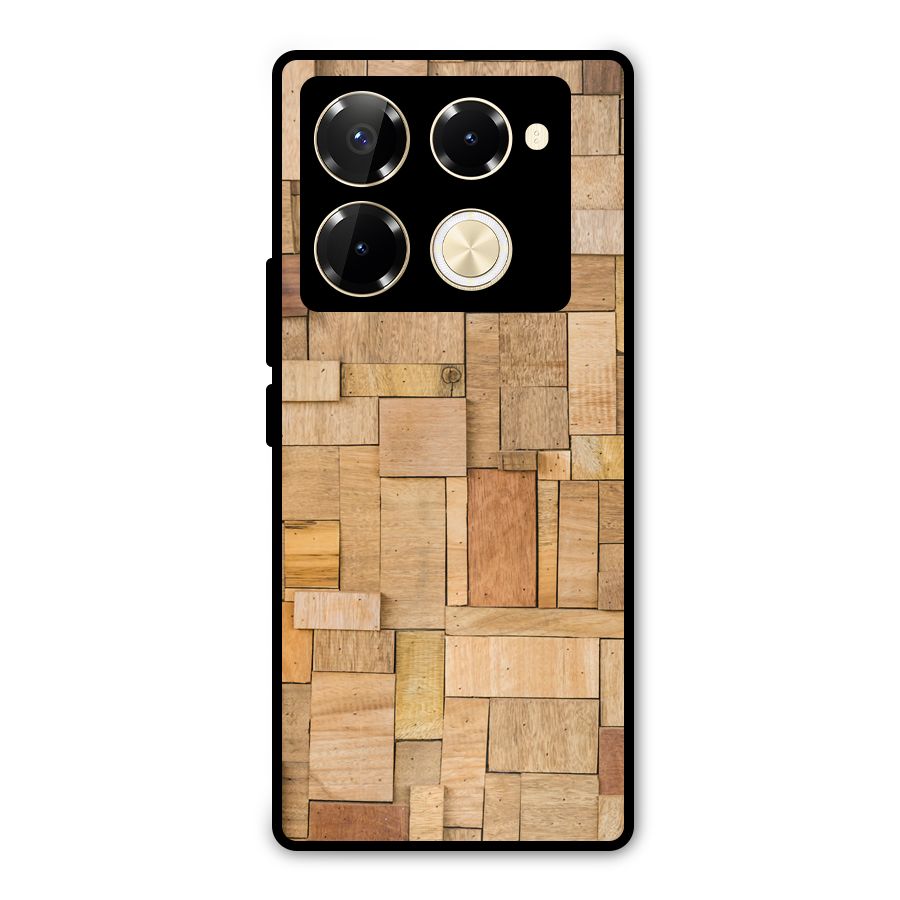 Wooden Blocks Metal Back Case for Infinix Note 40 Pro