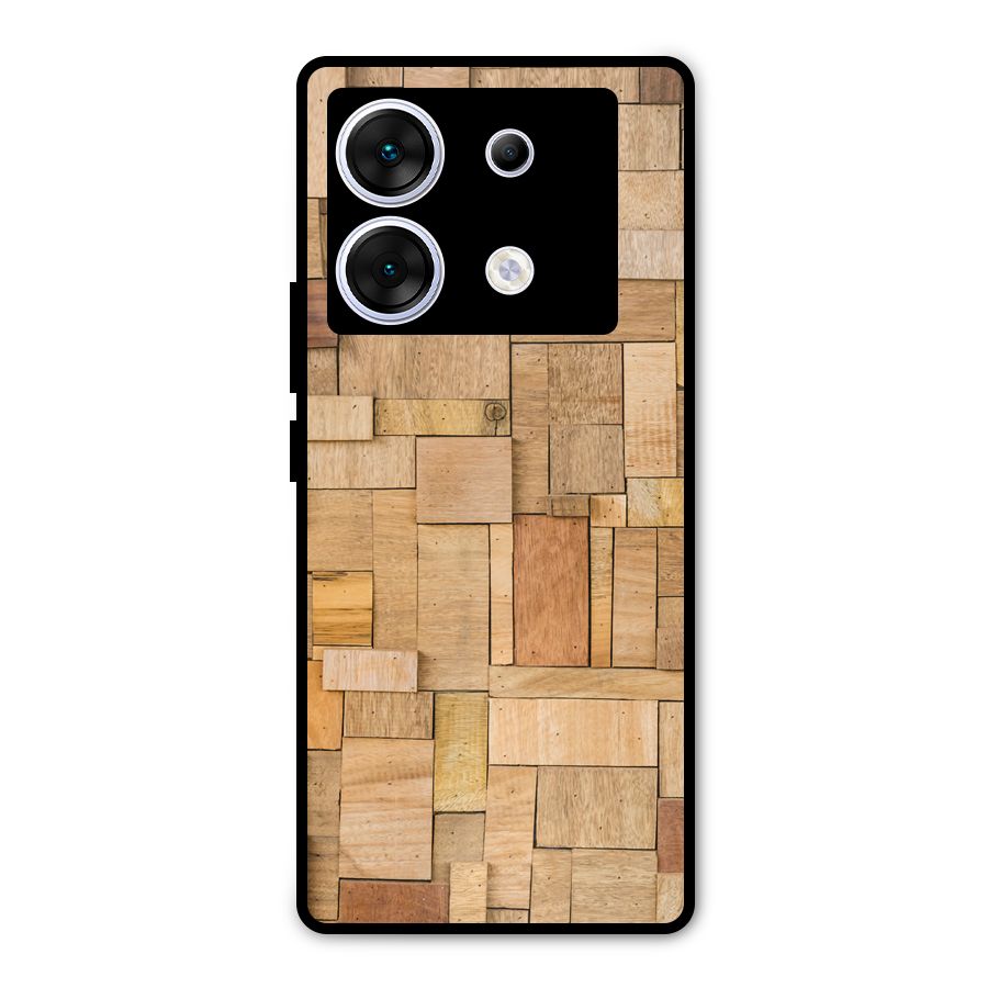 Wooden Blocks Metal Back Case for Infinix Zero 30 5G