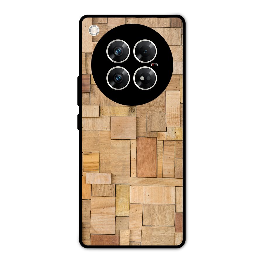 Wooden Blocks Metal Back Case for Infinix Zero 40 5G
