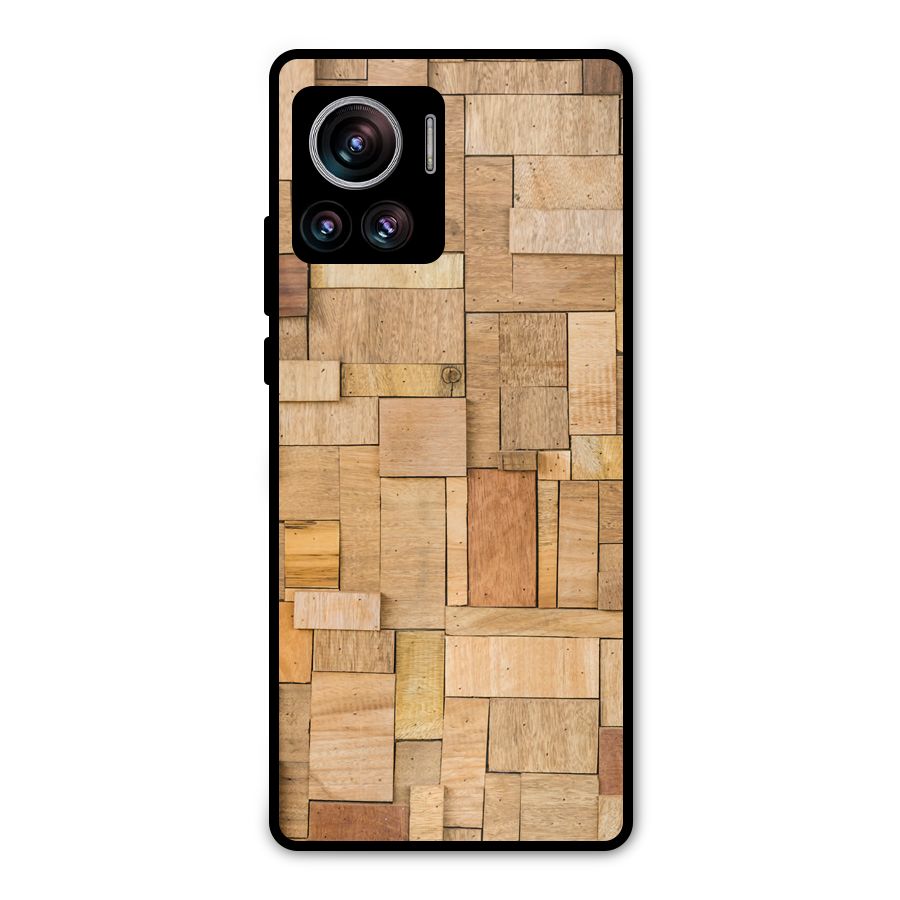 Wooden Blocks Metal Back Case for Motorola Edge 30 Ultra