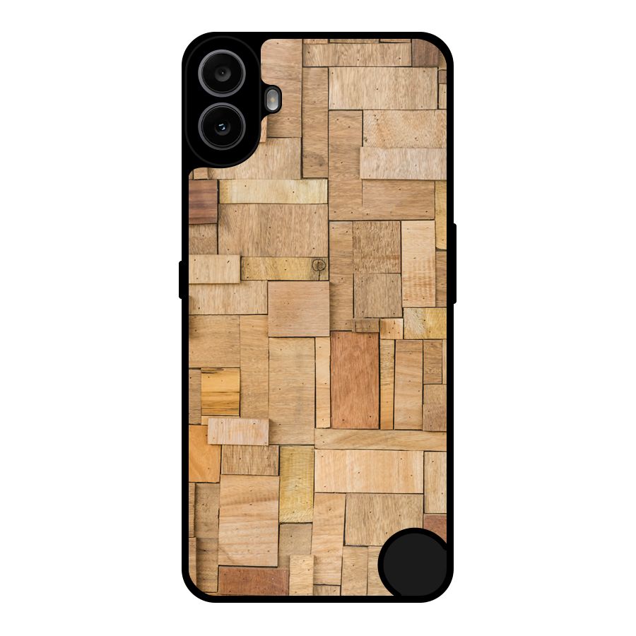Wooden Blocks Metal Back Case for Nothing CMF Phone 1