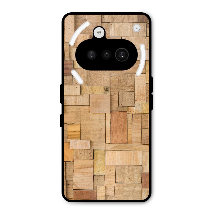 Wooden Blocks Metal Back Case for Nothing Phone 3a