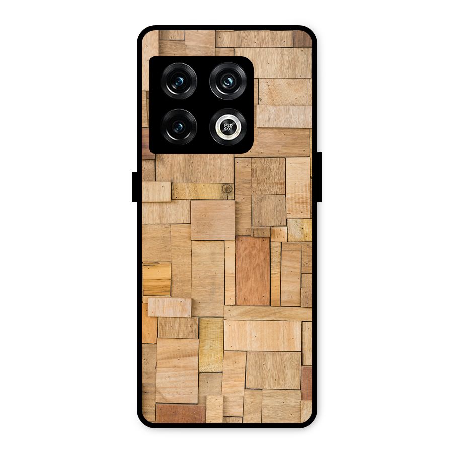 Wooden Blocks Metal Back Case for OnePlus 10 Pro 5G