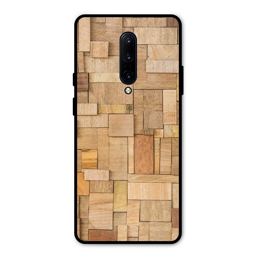 Wooden Blocks Metal Back Case for OnePlus 7 Pro
