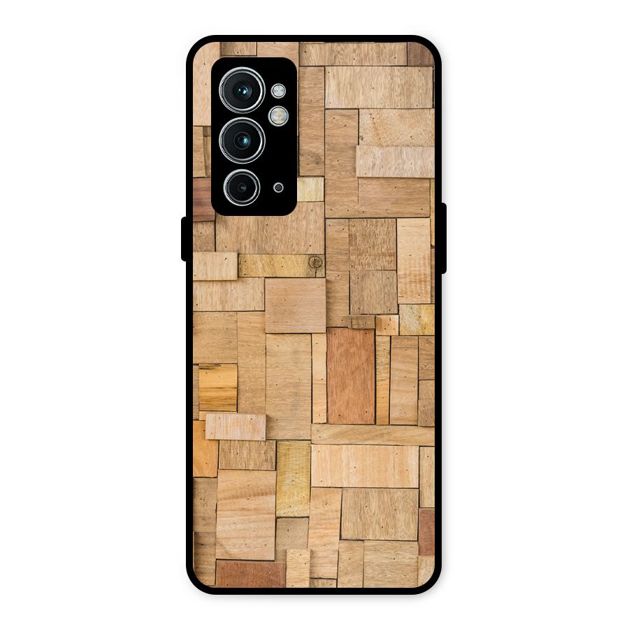 Wooden Blocks Metal Back Case for OnePlus 9RT 5G