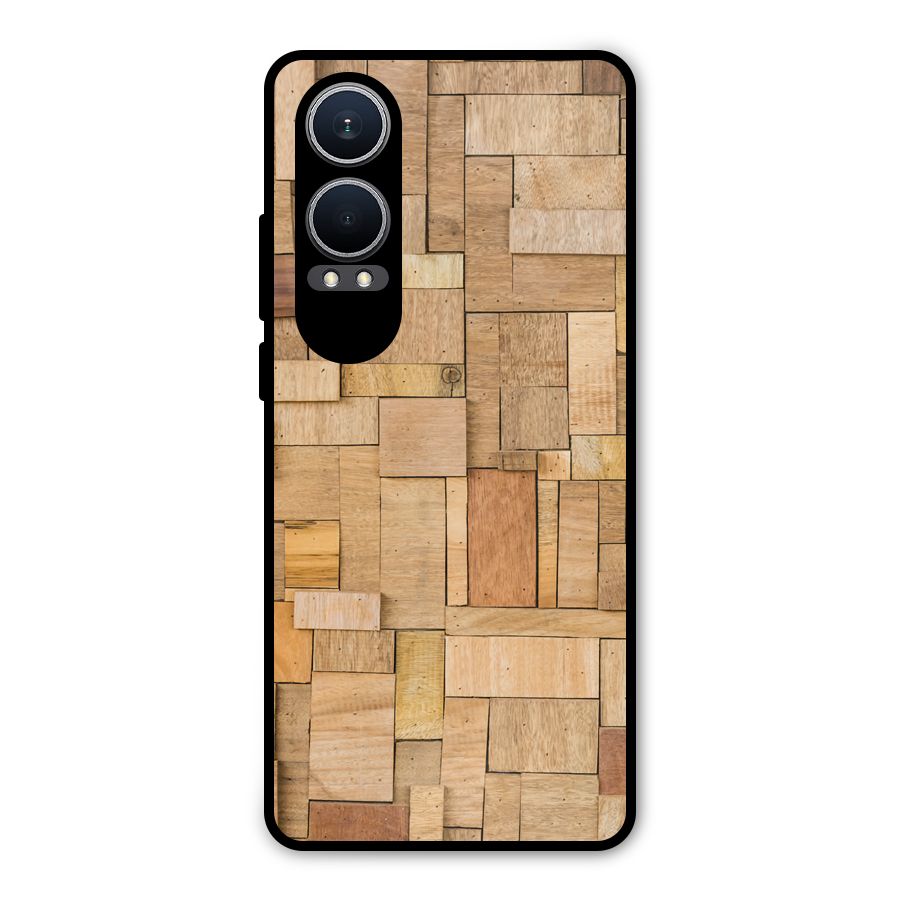 Wooden Blocks Metal Back Case for OnePlus Nord CE4 Lite