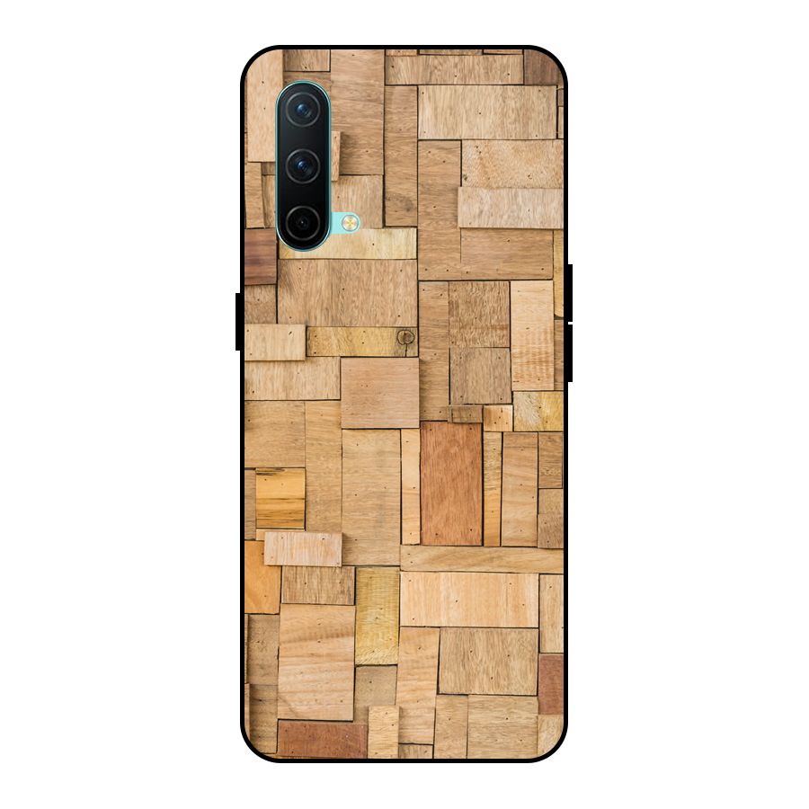Wooden Blocks Metal Back Case for OnePlus Nord CE 5G