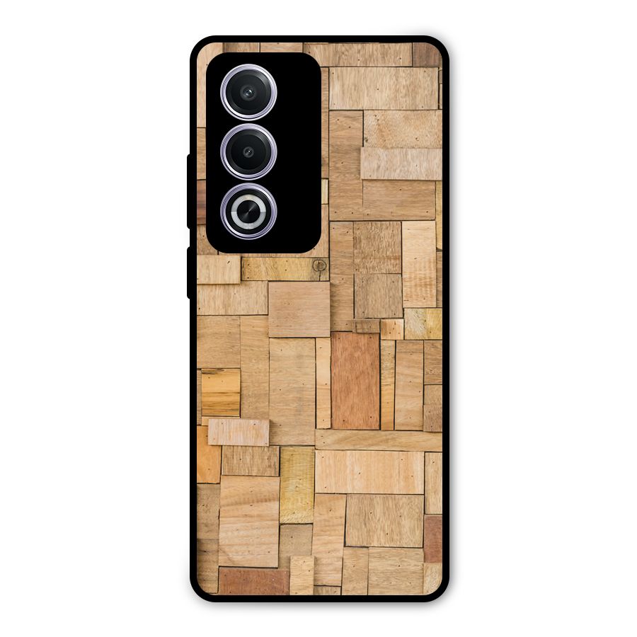 Wooden Blocks Metal Back Case for Oppo A3 Pro