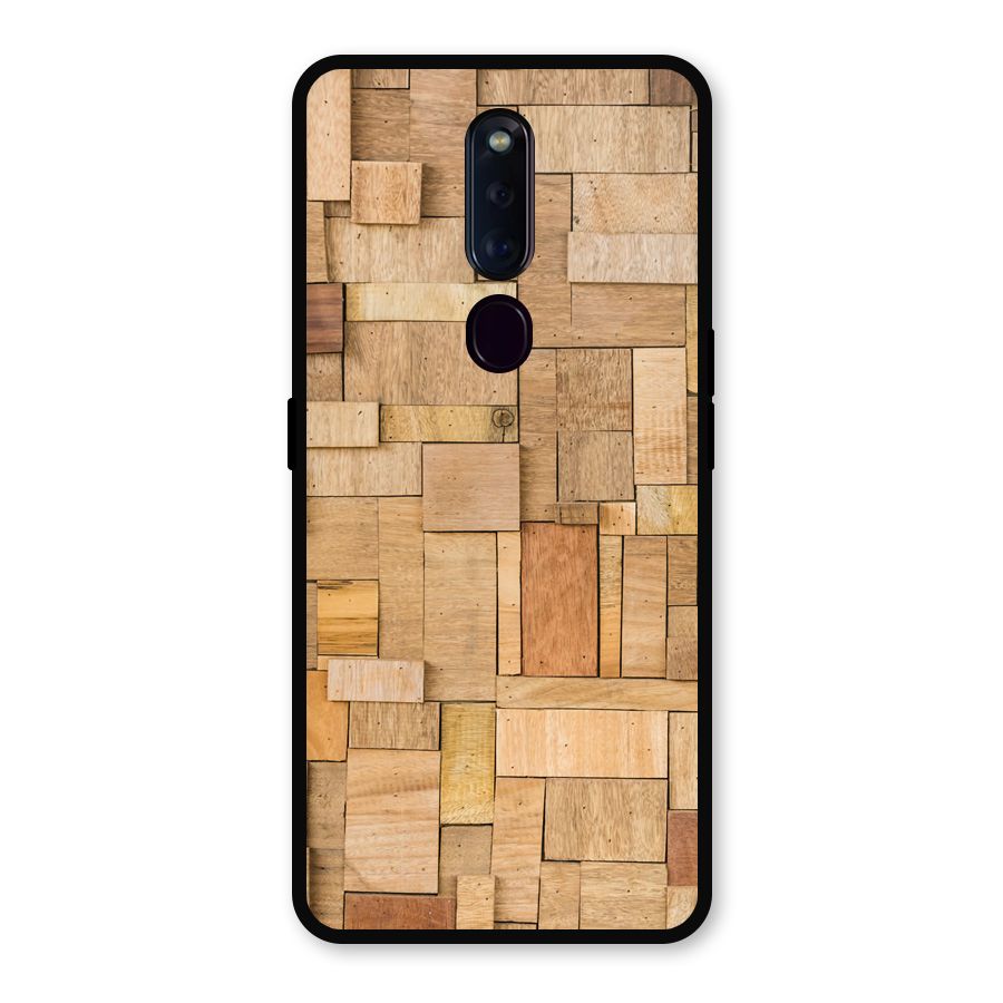 Wooden Blocks Metal Back Case for Oppo F11 Pro
