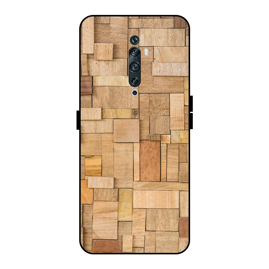 Wooden Blocks Metal Back Case for Oppo Reno2 Z