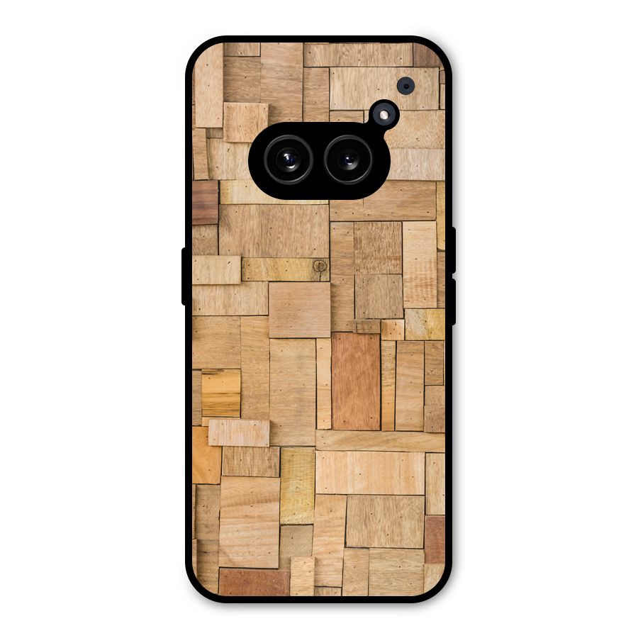 Wooden Blocks Metal Back Case for Nothing Phone 2a