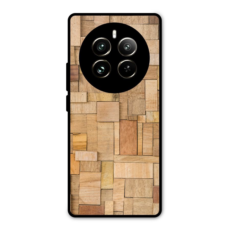 Wooden Blocks Metal Back Case for Realme 12 Pro