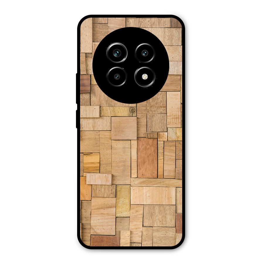 Wooden Blocks Metal Back Case for Realme 14 Pro Lite