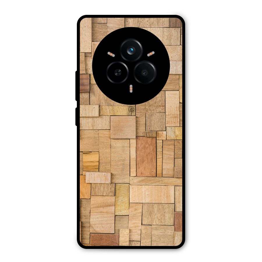 Wooden Blocks Metal Back Case for Realme 14 Pro Plus
