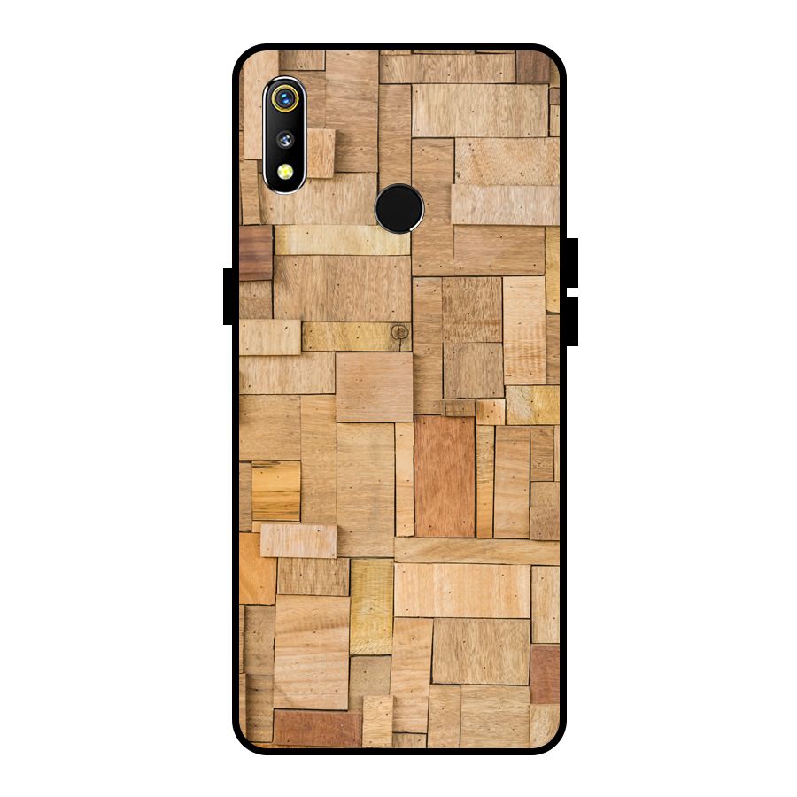 Wooden Blocks Metal Back Case for Realme 3i