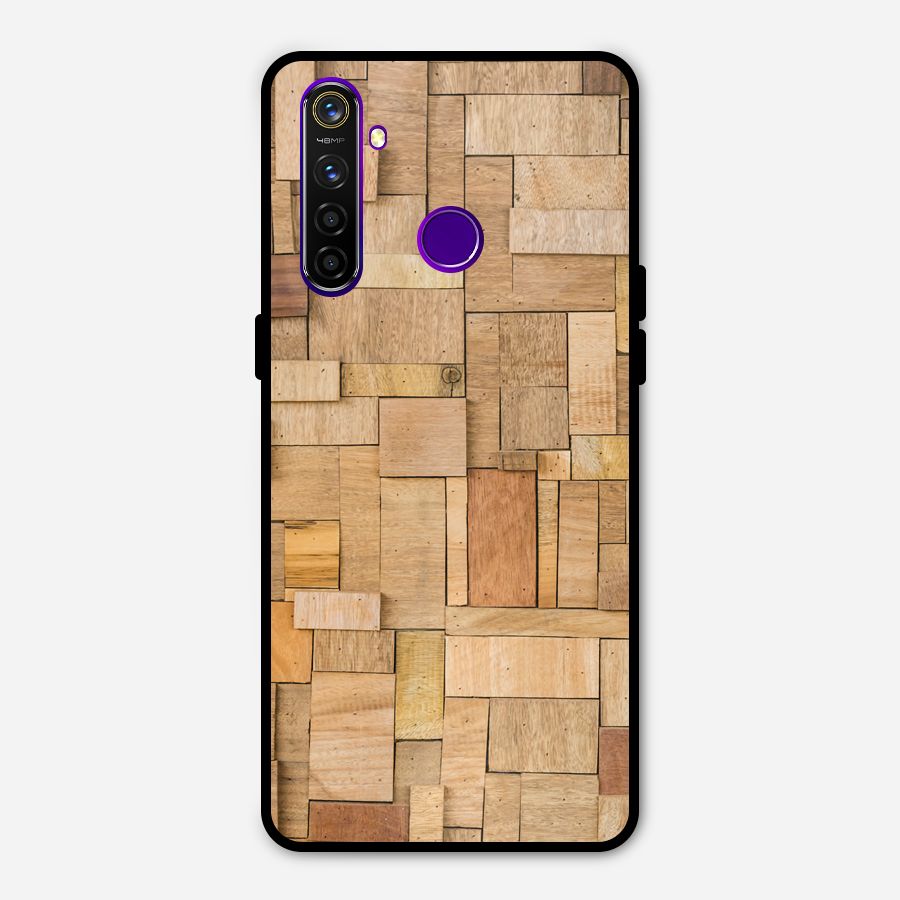 Wooden Blocks Metal Back Case for Realme 5 Pro
