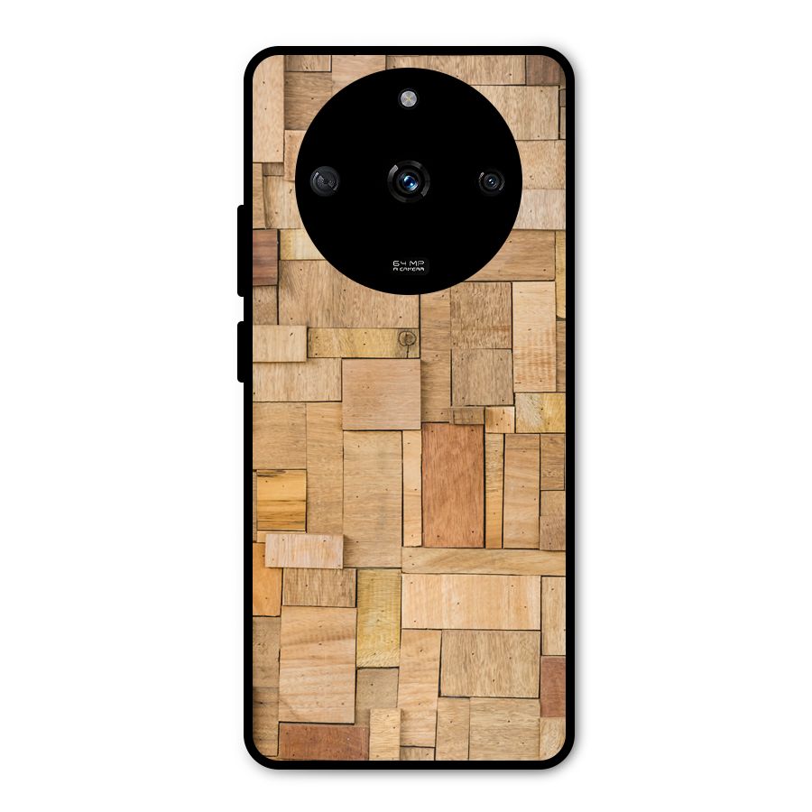 Wooden Blocks Metal Back Case for Realme Narzo 60 5G