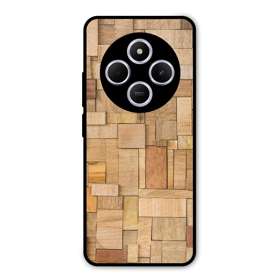 Wooden Blocks Metal Back Case for Redmi 14C