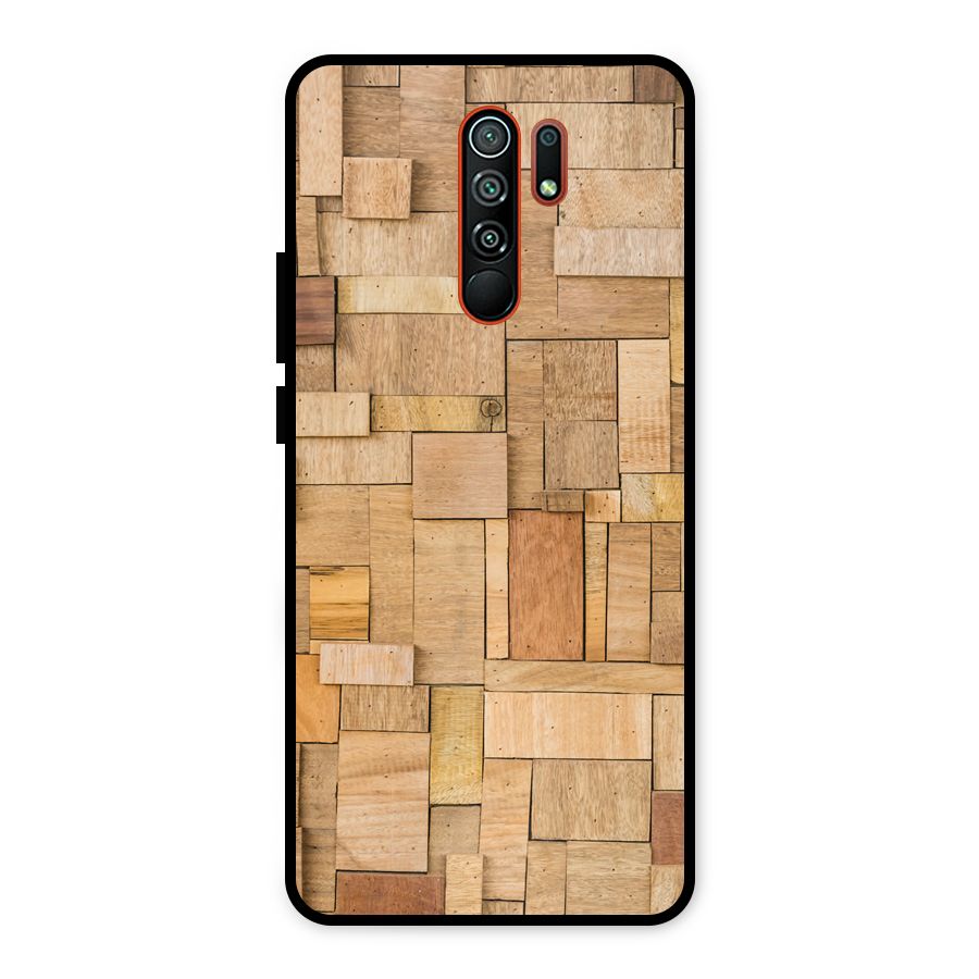 Wooden Blocks Metal Back Case for Redmi 9 Prime