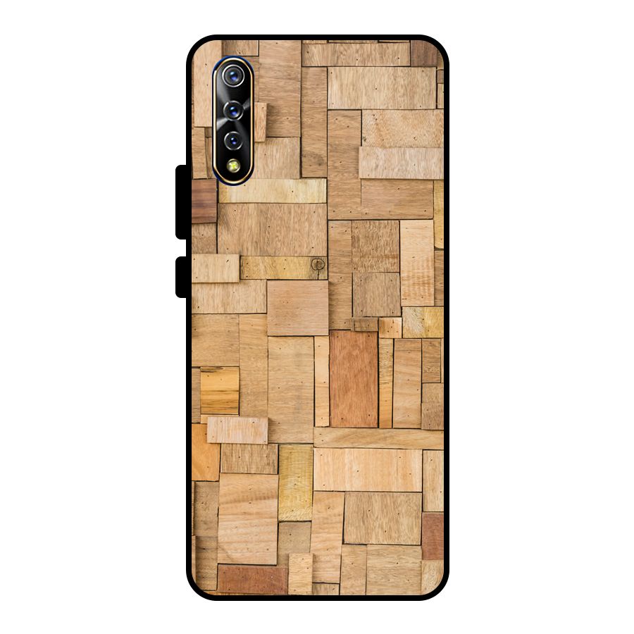 Wooden Blocks Metal Back Case for Vivo S1