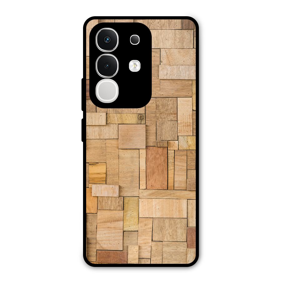 Wooden Blocks Metal Back Case for Vivo T4x