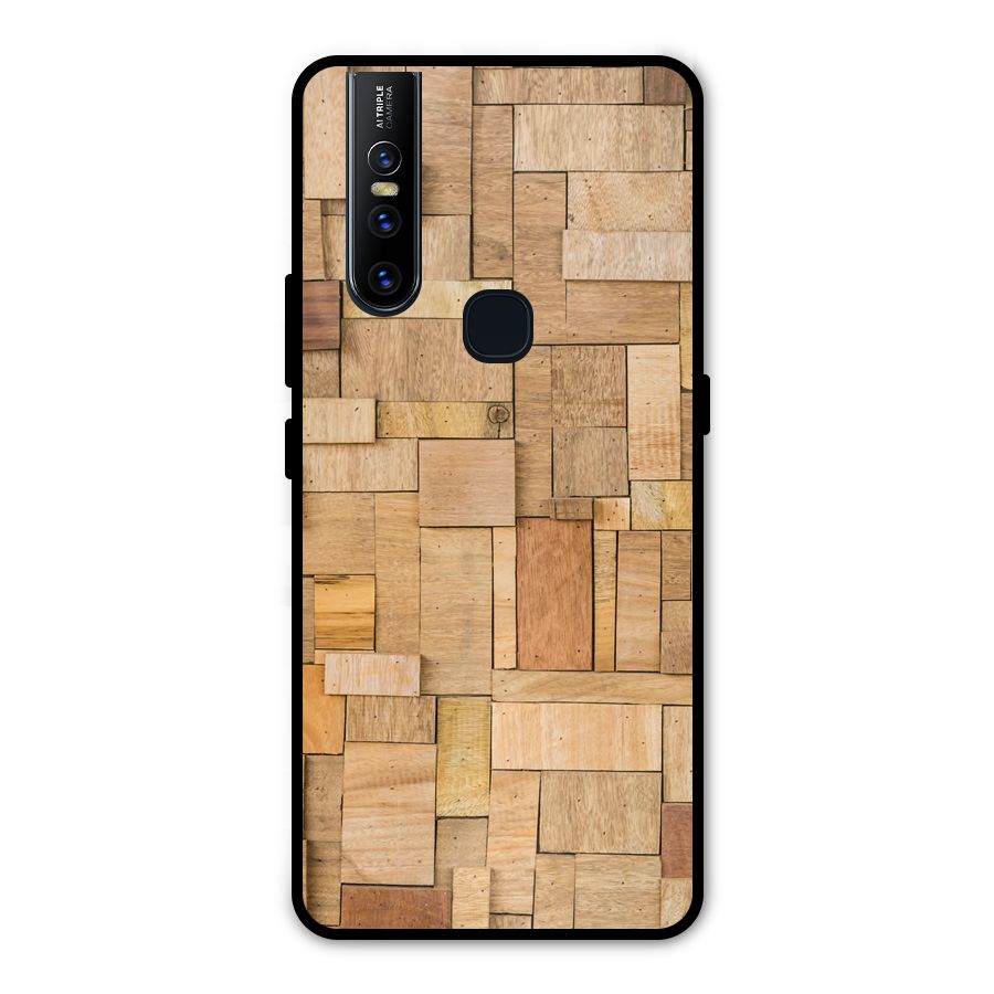 Wooden Blocks Metal Back Case for Vivo V15