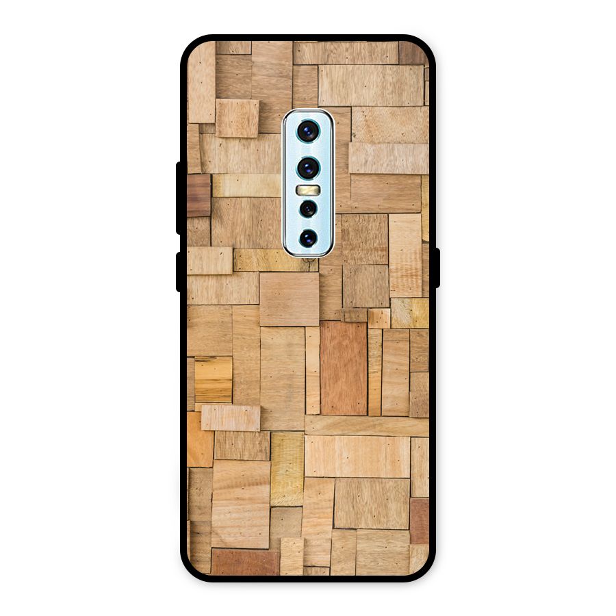 Wooden Blocks Metal Back Case for Vivo V17 Pro