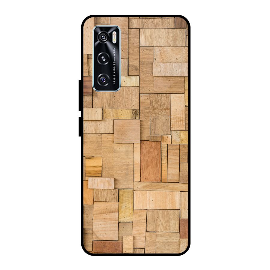 Wooden Blocks Metal Back Case for Vivo V20 SE