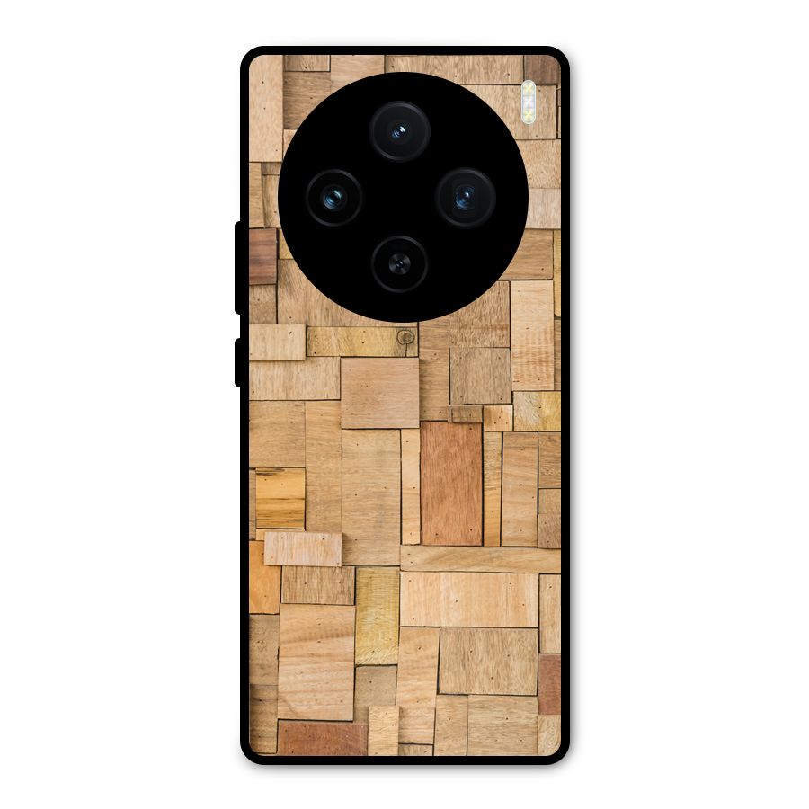 Wooden Blocks Metal Back Case for Vivo X100