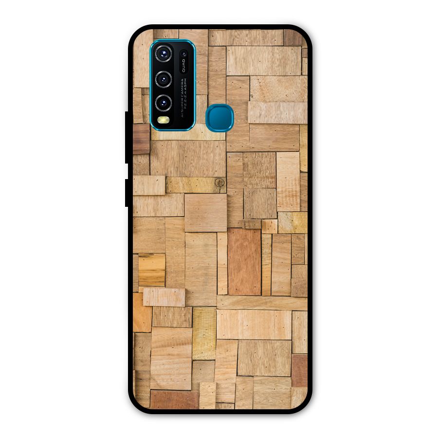 Wooden Blocks Metal Back Case for Vivo Y30
