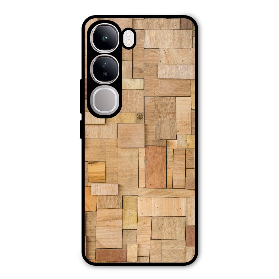 Wooden Blocks Metal Back Case for Vivo Y300