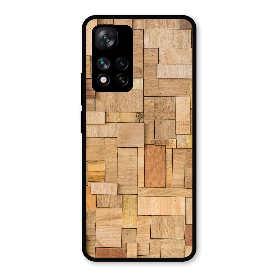 Wooden Blocks Metal Back Case for Xiaomi 11i Hypercharge 5G
