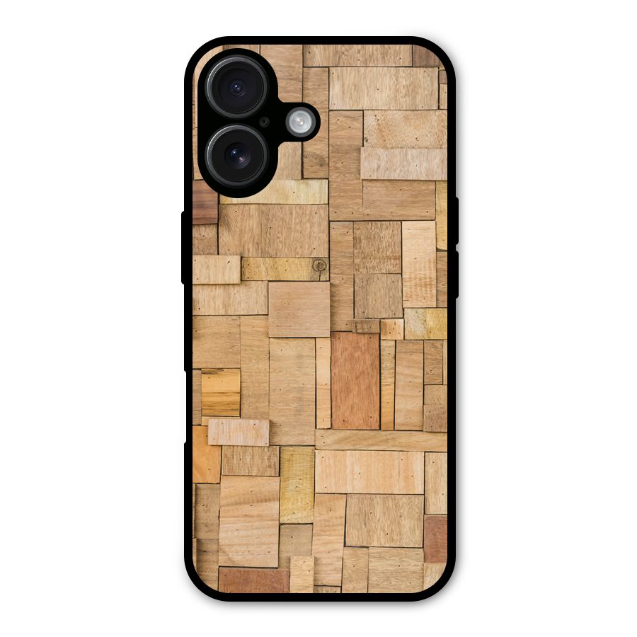 Wooden Blocks Metal Back Case for iPhone 16